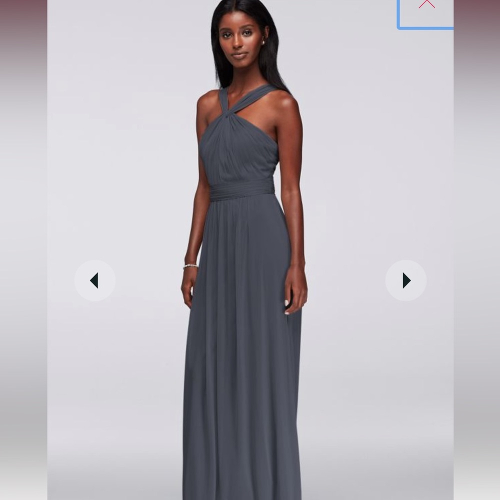 David’s Bridal steel blue bridesmaid dress size 6 NWT!